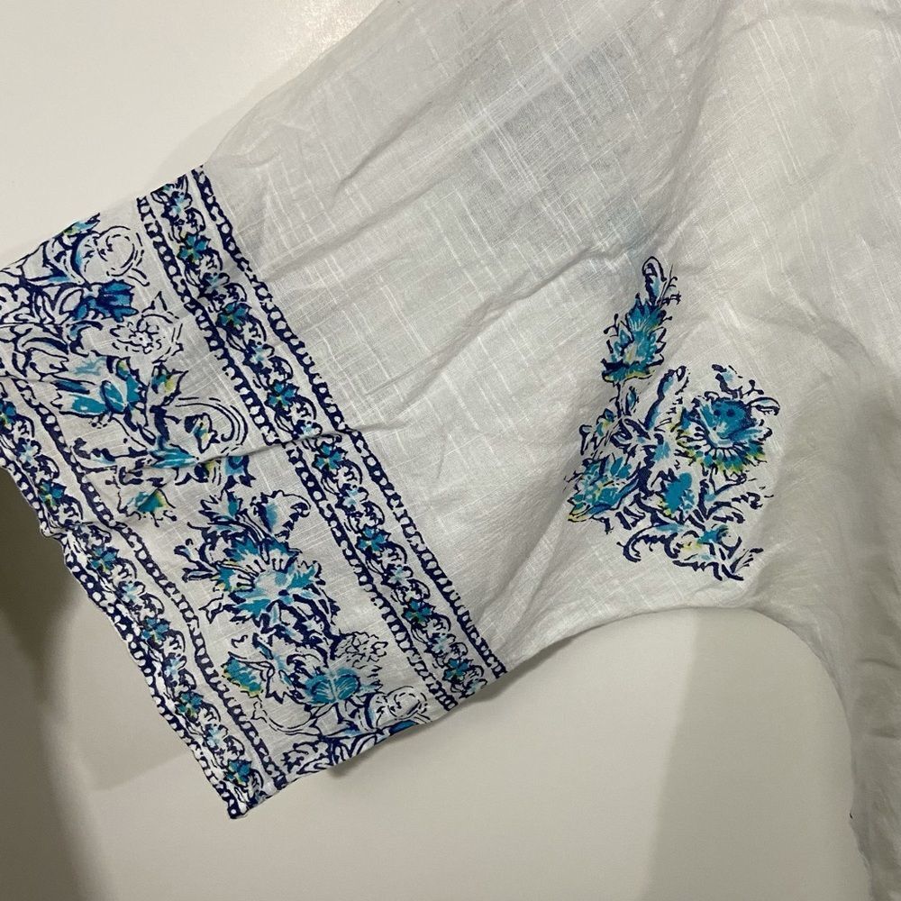 Lucky Brand Boho Patterned Splut Neck Blouse - image 5